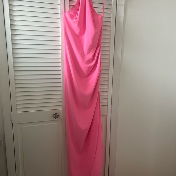 Amanda Uprichard Vibrant Pink Halter Gown - Picture 2 of 3